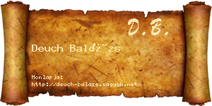 Deuch Balázs névjegykártya